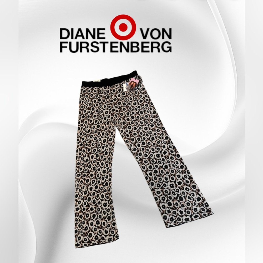 Women's High Waisted Neutral Sweaterknit Poppy Flare Pants - DVF for Target!!!